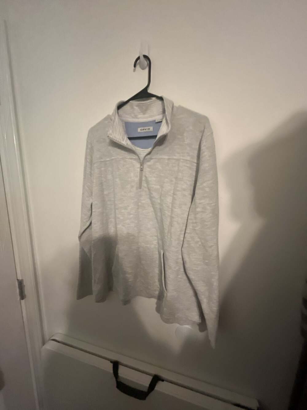 Orvis Men's XL Gray Quarter Zip Pullover Sweatshirt